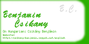 benjamin csikany business card