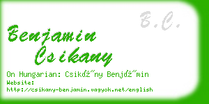 benjamin csikany business card